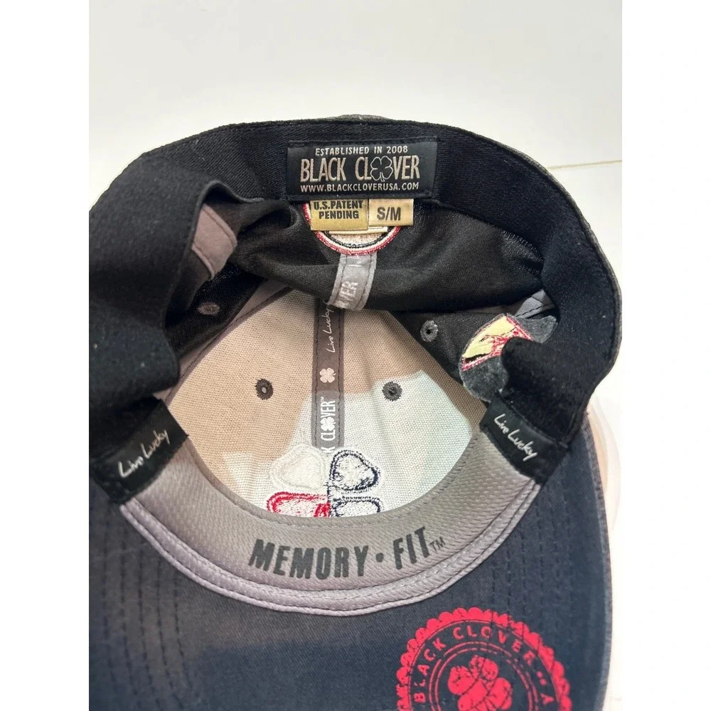Black Clover USA‎ Heather Gray Fitted Hat Texas Clover S/M Live Lucky